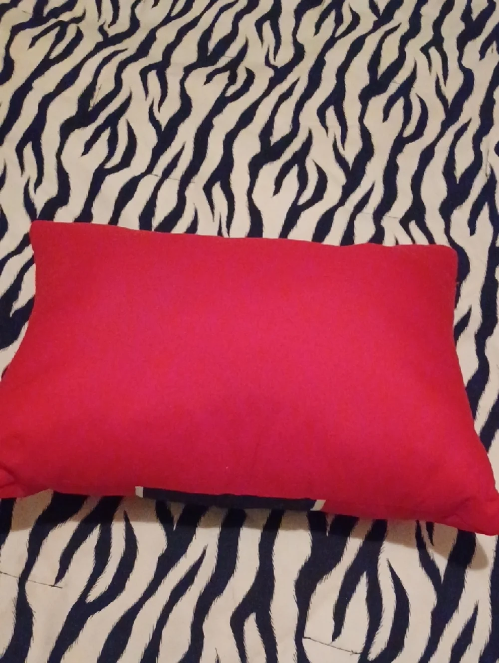 - Modern Red and Navy Rectangular Accent Pillow with White Piping